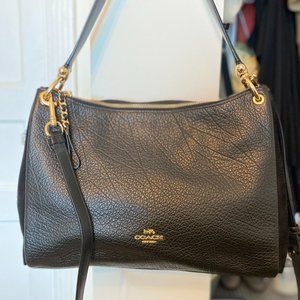 Coach black pebble leather and suede (sides) shoulder/crossbody bag